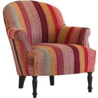 Victoria Chair Andean, Armchair, Pink/Orange/Gold - Andrew Martin Wool