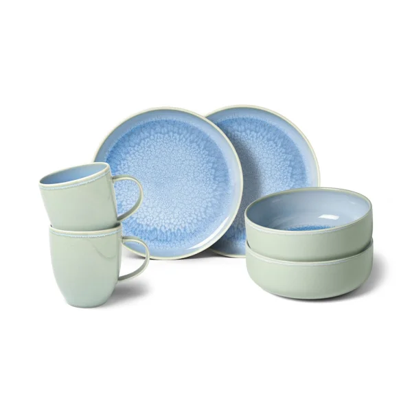 Villeroy & Boch Crafted Blueberry breakfast set 6 pieces Turquoise