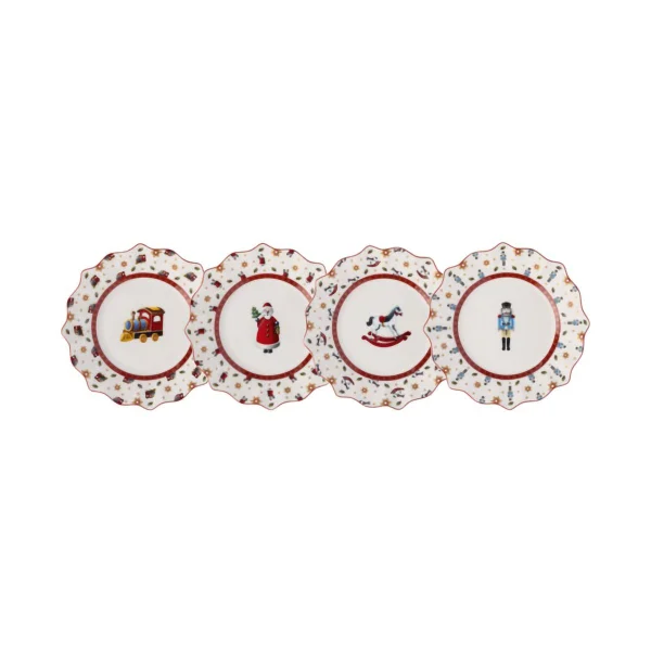 Villeroy & Boch Toy's Delight plate 4 pieces White-red
