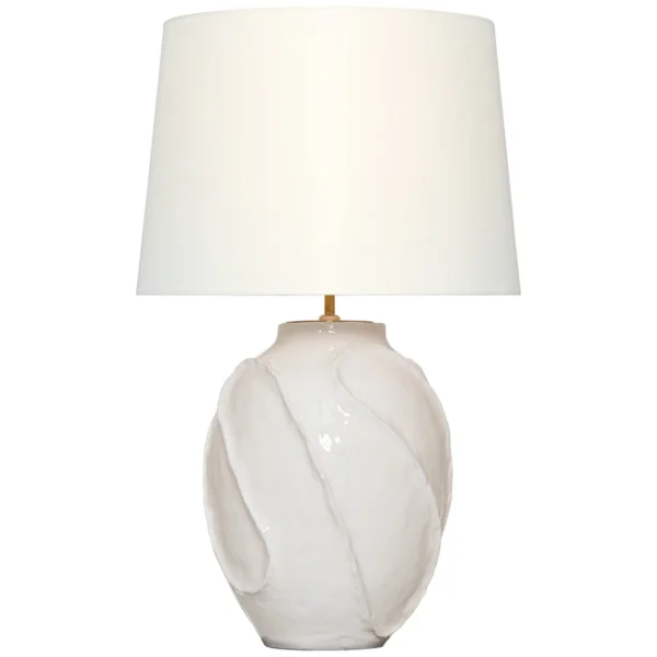 Visual Comfort | AERIN | Idalia 28" Sculpted Table Lamp | Glossy White Crackle