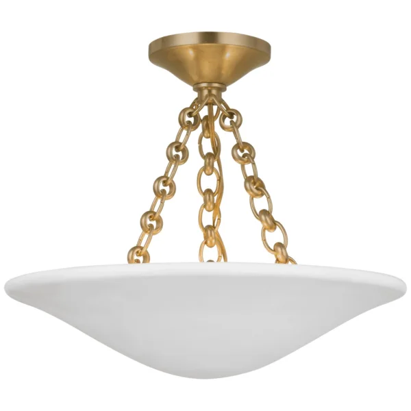 Visual Comfort | AERIN | Mollino 16" Semi Flush Mount | Antique Brass