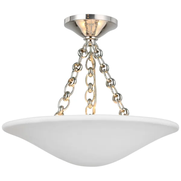 Visual Comfort | AERIN | Mollino 16" Semi Flush Mount | Polished Nickel