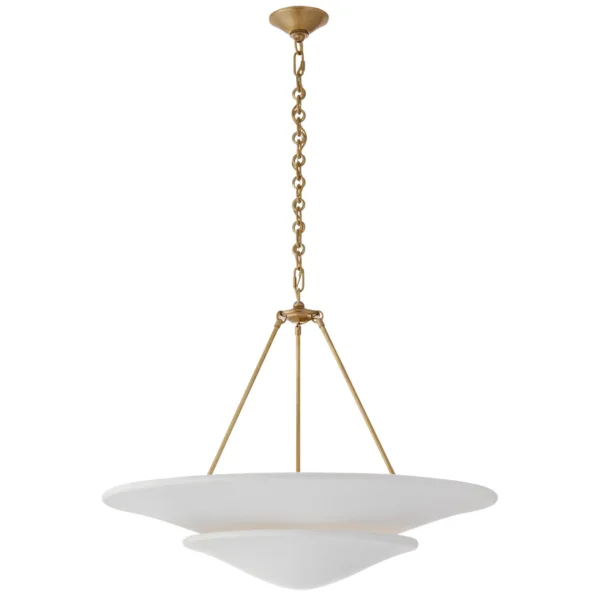 Visual Comfort | AERIN | Mollino Large Tiered Chandelier | Antique Brass