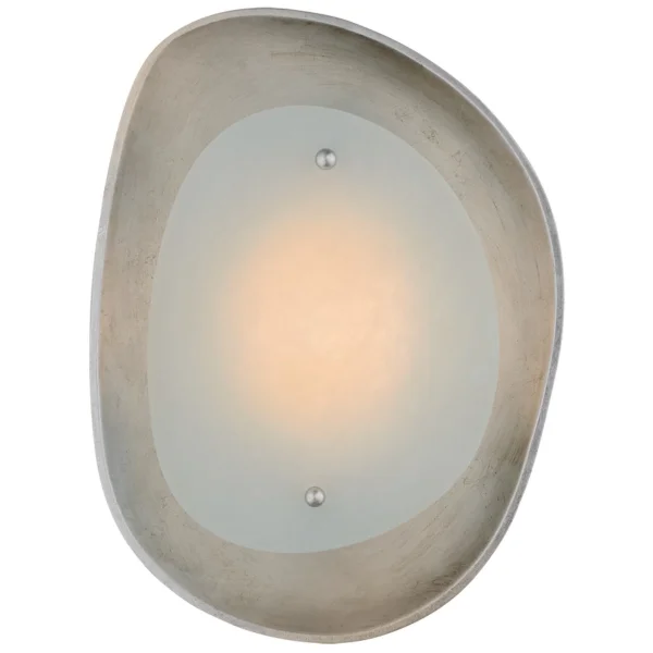 Visual Comfort | AERIN | Samos Small Sculpted Sconce | Burnished Silver Leaf