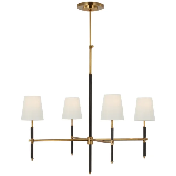 Visual Comfort | Thomas O'Brien | Bryant Large Wrapped Chandelier | Bronze and Saddle Leather