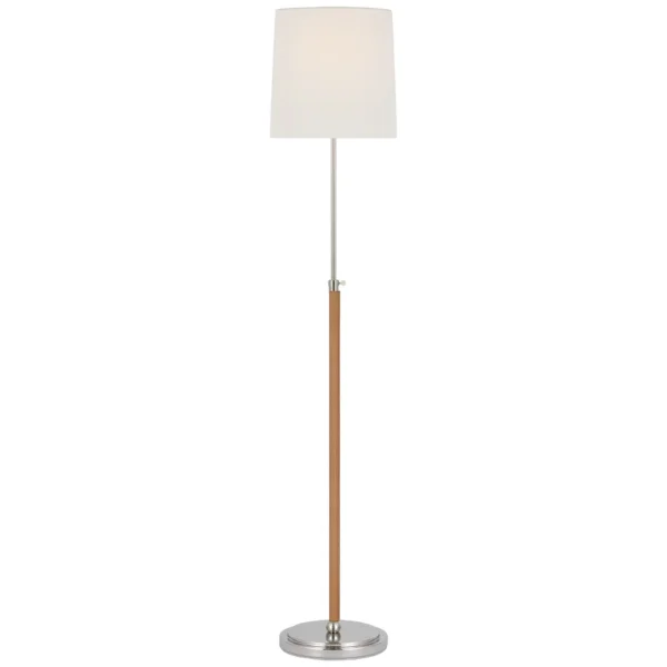 Visual Comfort | Thomas O'Brien | Bryant Wrapped Floor Lamp | Polished Nickel and Natural Leather