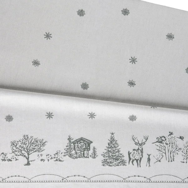 Wik & Walsøe Julemorgen tablecloth White-green, 140x240 cm