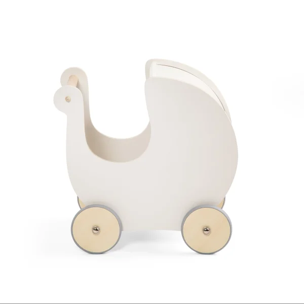 Wooden Dolls Pram , Classic White by Sebra - PRE-ORDER
