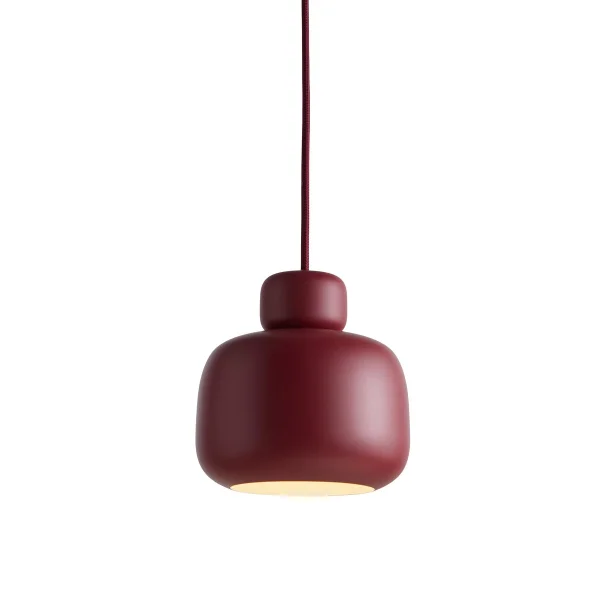 Woud Stone ceiling lamp small Deep red