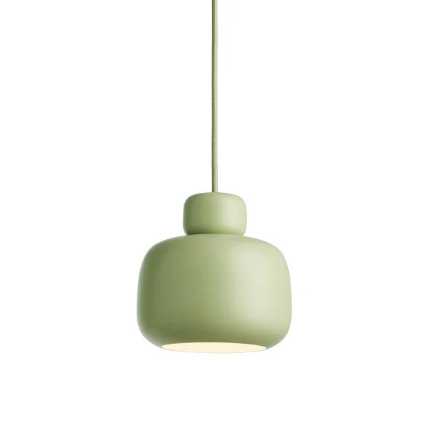 Woud Stone ceiling lamp small Matcha green