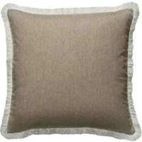 York Camel/Vesper, Sustainable Feather, Cushion - Andrew Martin Sophie Paterson With Trim/Fringe & Wool & Wool Blend Plain