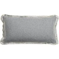 York Marl Small Rectangle, Sustainable Feather, Cushion, Grey - Andrew Martin Sophie Paterson Wool Plain